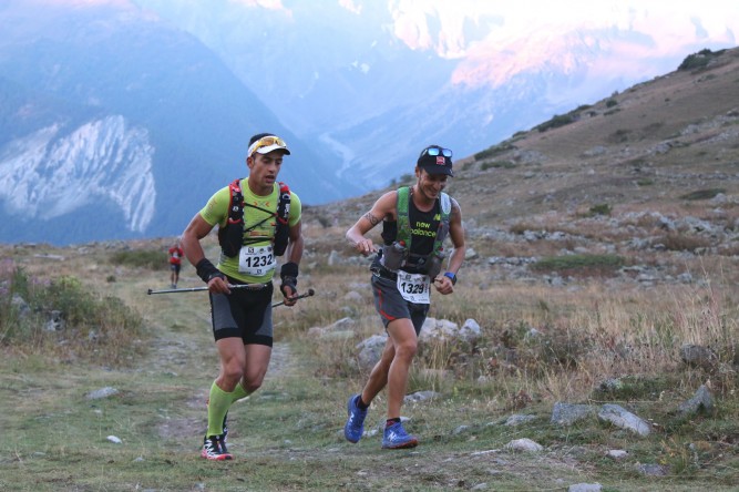 Serre Che trail Salomon 2014 de g à d Fabien Nabias 1er exaequo  et Julien Navarro 3ème 48 km photo Robert Goin