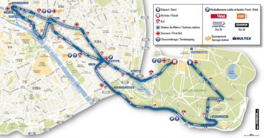 Tracé du semi marathon de Paris 2011