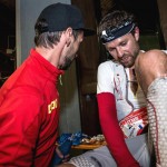 François D'Haene, vainqueur UTMB 2014  et Jean-Michel Faure-Vincent photo Damien Rosso www.droz-photo