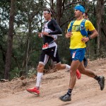 2015 TNF 100  Australia de g à d François D'Haene et Dylan Bowman  photo Damien Rosso www.droz-photo.com