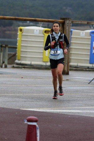 Amélie Sparfel à l'arrivée du Gruissan Phoebus Trail 2015